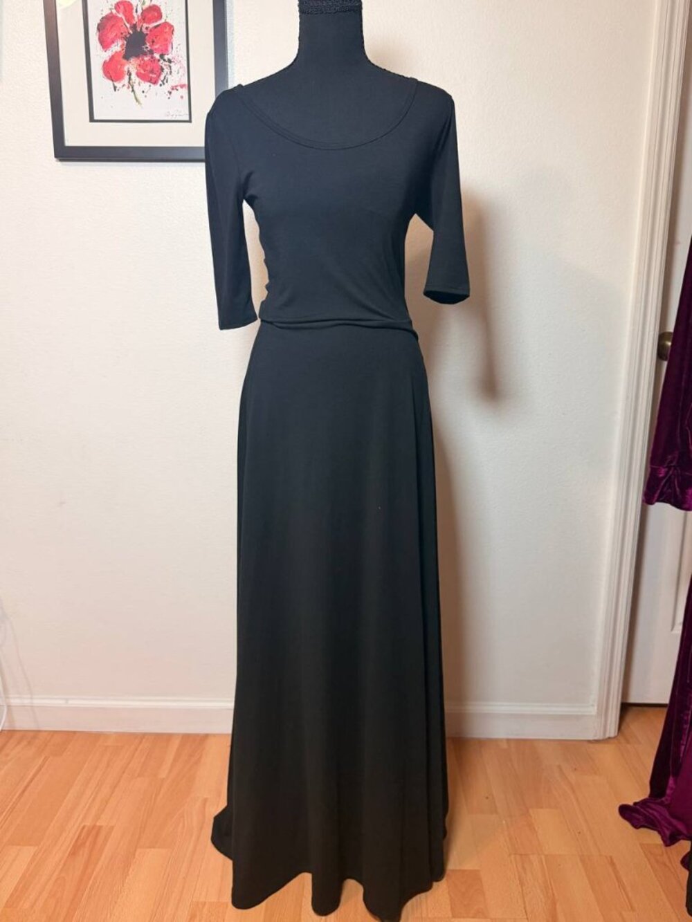 LuLaRoe Black Maxi Dress Whimsigoth, Quiet Luxury, French Girl Effortless Style